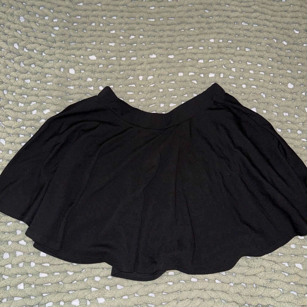 Plus Size Black Skater Skirt